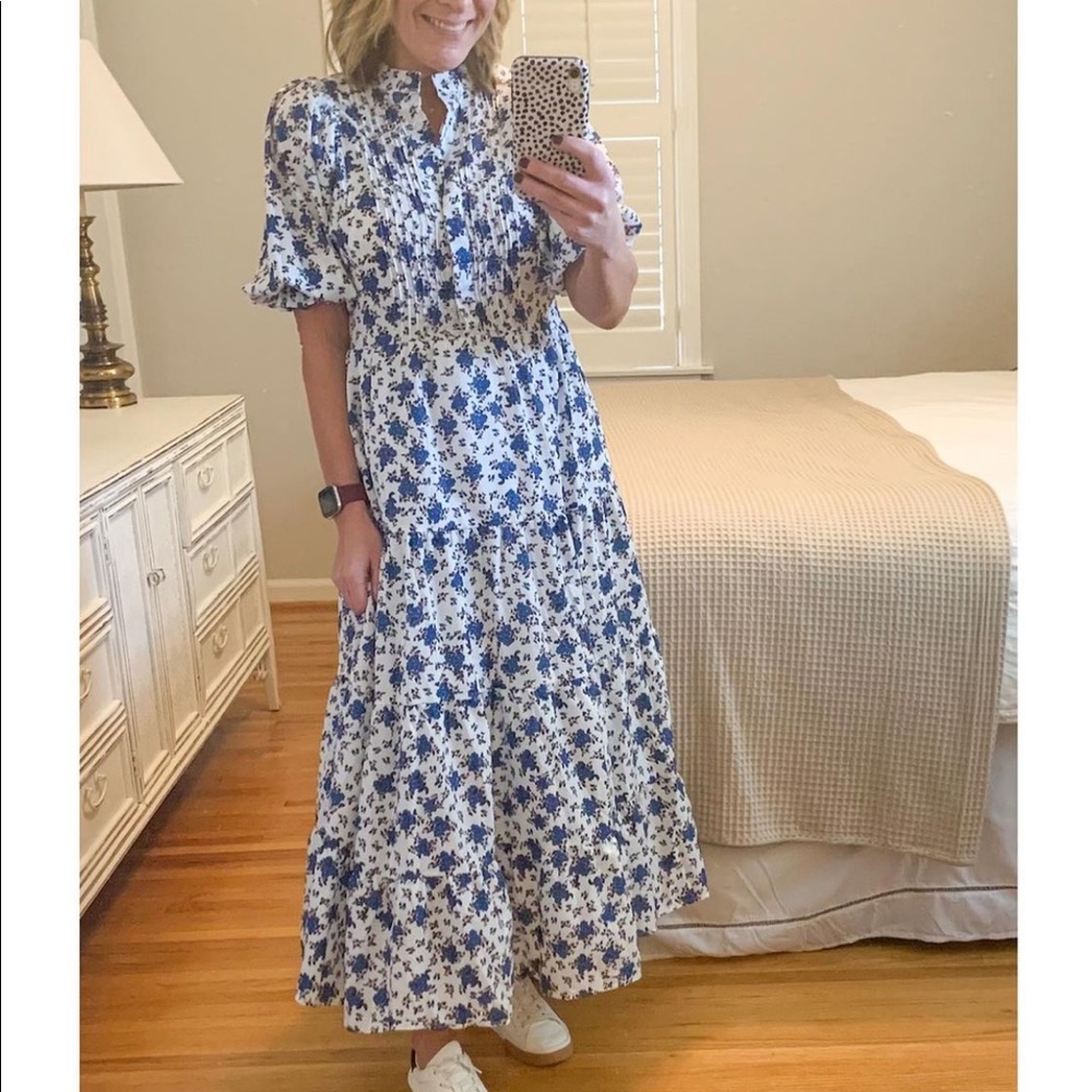 Floral blue and white dress